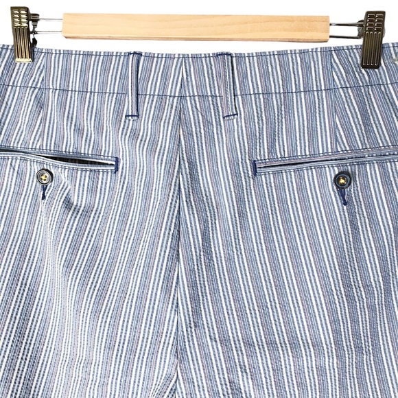 Tommy Bahama Casual Shorts Blue White Pink Stripes Summer Travel Men’s 38 Waist - Picture 7 of 9